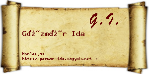 Gázmár Ida névjegykártya