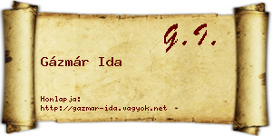 Gázmár Ida névjegykártya